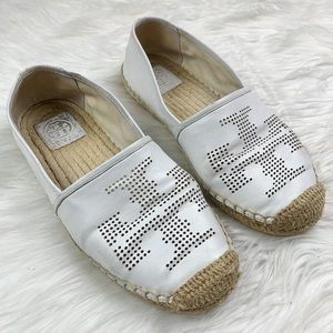 Tory Burch Cream Espadrilles with Logo